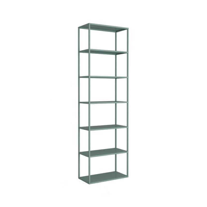 Modern Open Storage Bookcase 9.8" W Iron Frame Bookshelf with Shelves 24"L x 10"W x 71"H Green Clearhalo 'Bookcases' 'furn' 'furn_bookcases' 'Furniture' 'Office Furniture' 5800344