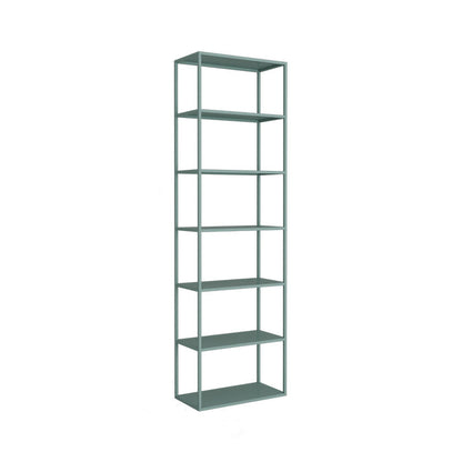 Modern Open Storage Bookcase 9.8" W Iron Frame Bookshelf with Shelves 24"L x 10"W x 71"H Green Clearhalo 'Bookcases' 'furn' 'furn_bookcases' 'Furniture' 'Office Furniture' 5800344