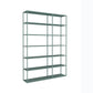 Modern Open Storage Bookcase 9.8" W Iron Frame Bookshelf with Shelves 55"L x 10"W x 71"H Green Clearhalo 'Bookcases' 'furn' 'furn_bookcases' 'Furniture' 'Office Furniture' 5800349