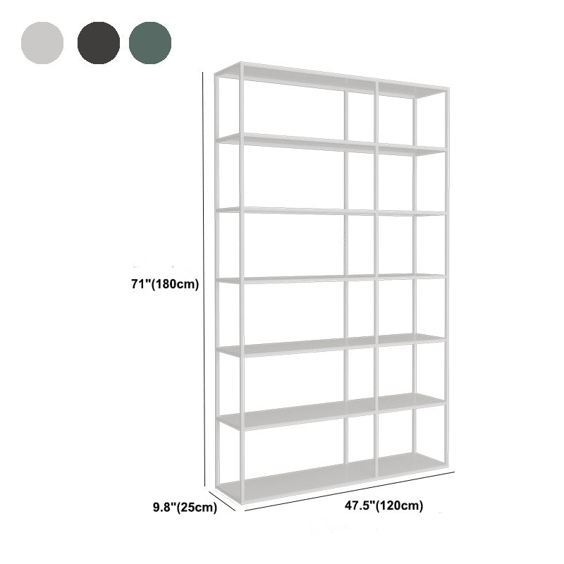 Modern Open Storage Bookcase 9.8" W Iron Frame Bookshelf with Shelves Clearhalo 'Bookcases' 'furn' 'furn_bookcases' 'Furniture' 'Office Furniture' 5800360