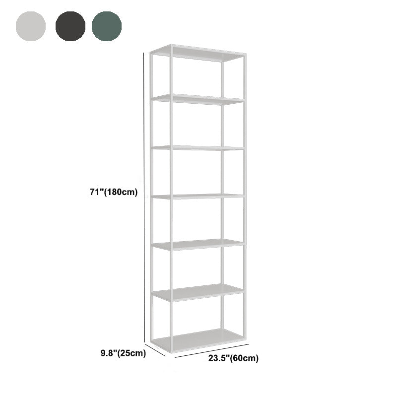 Modern Open Storage Bookcase 9.8" W Iron Frame Bookshelf with Shelves Clearhalo 'Bookcases' 'furn' 'furn_bookcases' 'Furniture' 'Office Furniture' 5800362