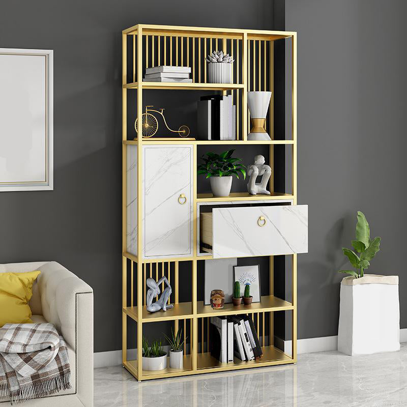 Modern Vertical Etagere Shelf Bookcase Metal Open Bookcase for Home Gold Clearhalo 'Bookcases' 'furn' 'furn_bookcases' 'Furniture' 'Office Furniture' 5800463