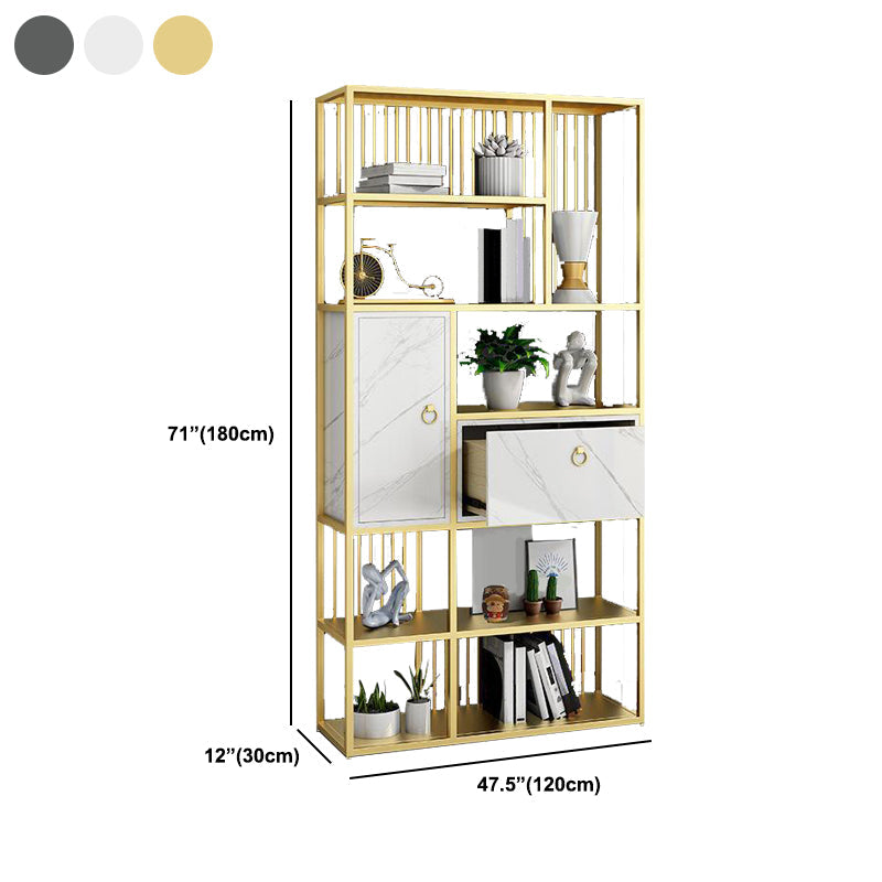 Modern Vertical Etagere Shelf Bookcase Metal Open Bookcase for Home Clearhalo 'Bookcases' 'furn' 'furn_bookcases' 'Furniture' 'Office Furniture' 5800479