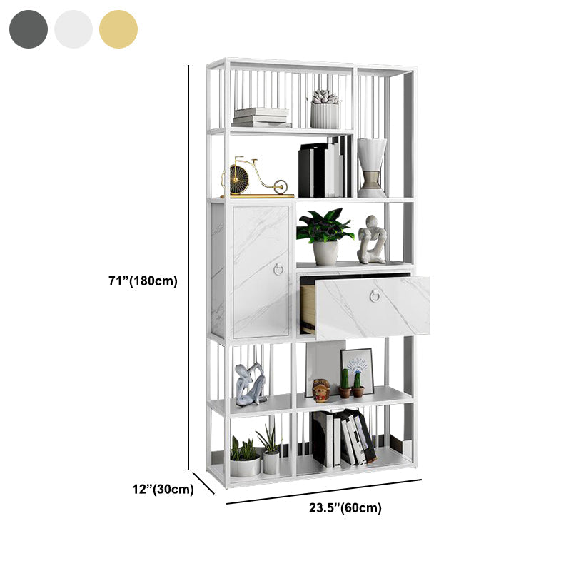 Modern Vertical Etagere Shelf Bookcase Metal Open Bookcase for Home Clearhalo 'Bookcases' 'furn' 'furn_bookcases' 'Furniture' 'Office Furniture' 5800485