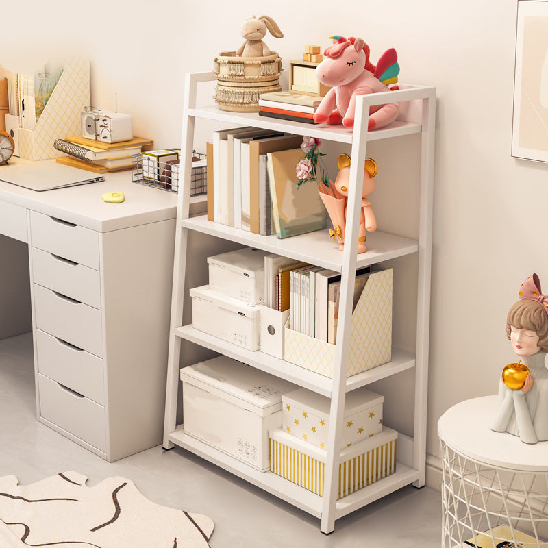 Ladder Steel Book Case for Living Room 11.81" W Open Back Modern Shelf