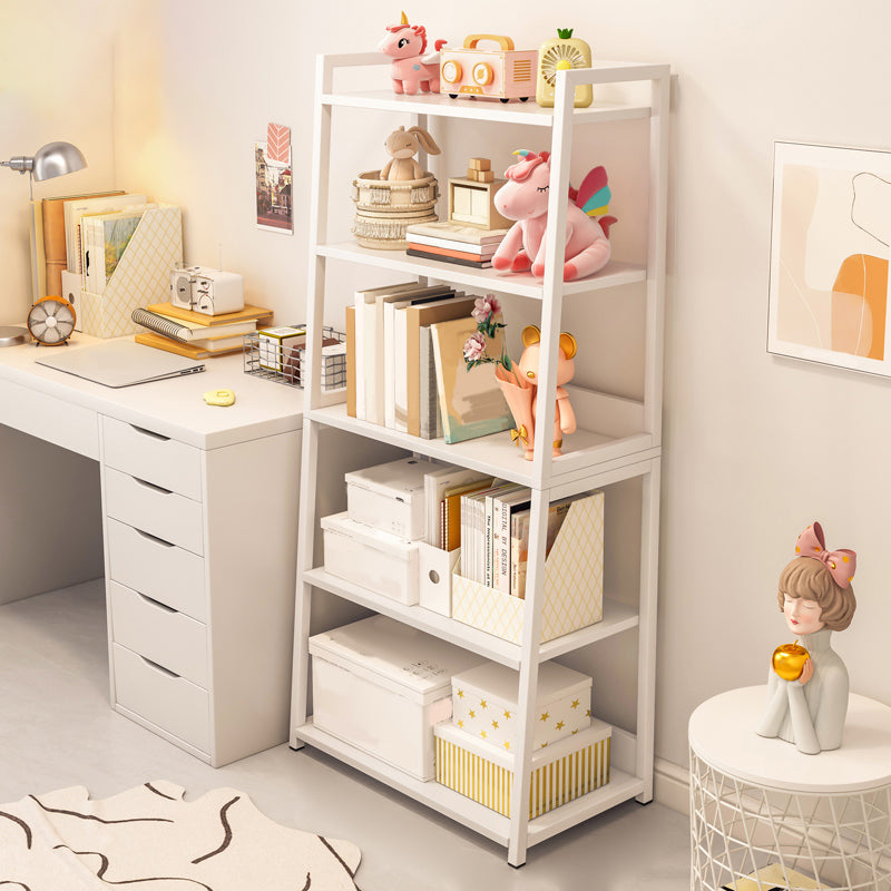 Ladder Steel Book Case for Living Room 11.81" W Open Back Modern Shelf