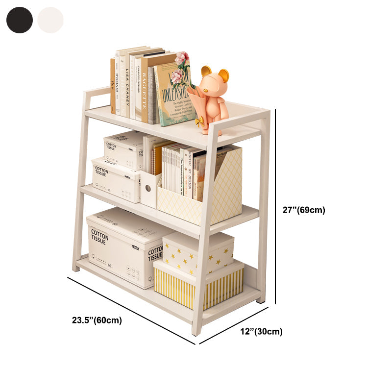 Ladder Steel Book Case for Living Room 11.81" W Open Back Modern Shelf