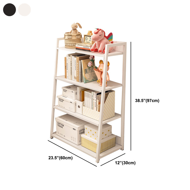 Ladder Steel Book Case for Living Room 11.81" W Open Back Modern Shelf