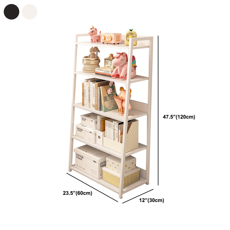 Ladder Steel Book Case for Living Room 11.81" W Open Back Modern Shelf