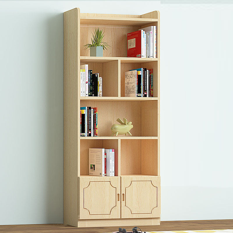 Contemporary Floor Closed Back Book Shelf Wooden Home Shelf Bookcase with Shelves
