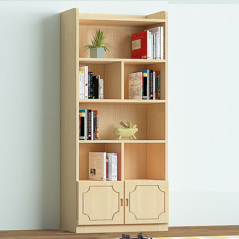 Contemporary Floor Closed Back Book Shelf Wooden Home Shelf Bookcase with Shelves