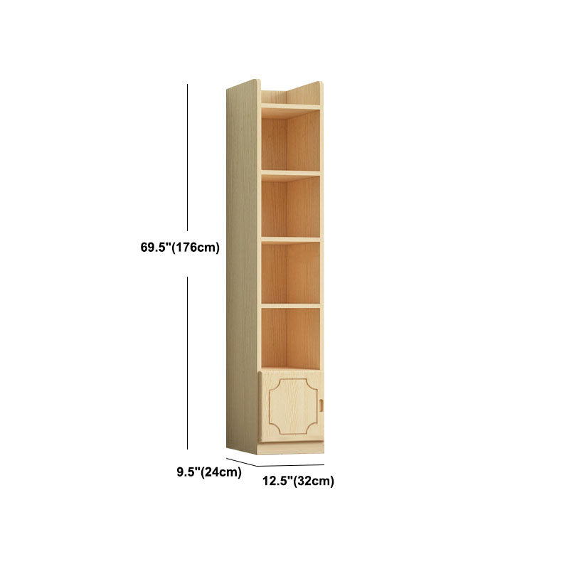 Contemporary Floor Closed Back Book Shelf Wooden Home Shelf Bookcase with Shelves