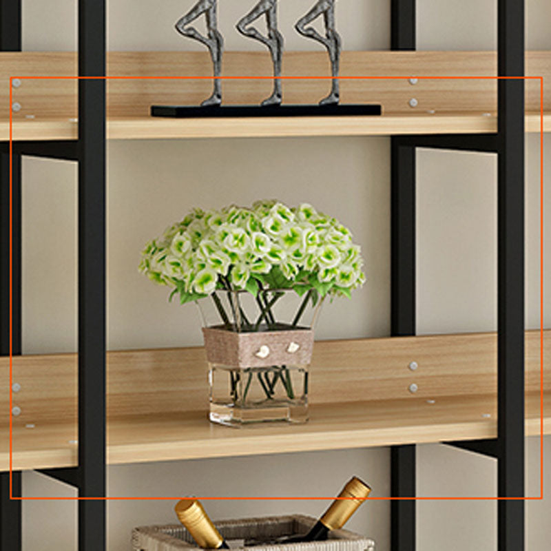 棚付きの現代的な金属と木製の本棚オープンシェルフ本棚