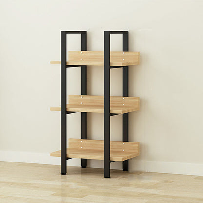 棚付きの現代的な金属と木製の本棚オープンシェルフ本棚