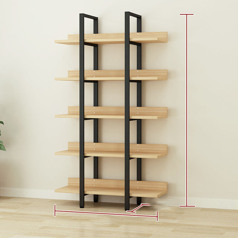 棚付きの現代的な金属と木製の本棚オープンシェルフ本棚