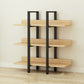 棚付きの現代的な金属と木製の本棚オープンシェルフ本棚