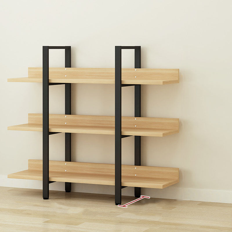 棚付きの現代的な金属と木製の本棚オープンシェルフ本棚