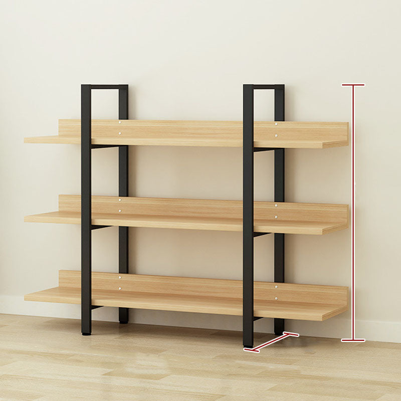 棚付きの現代的な金属と木製の本棚オープンシェルフ本棚