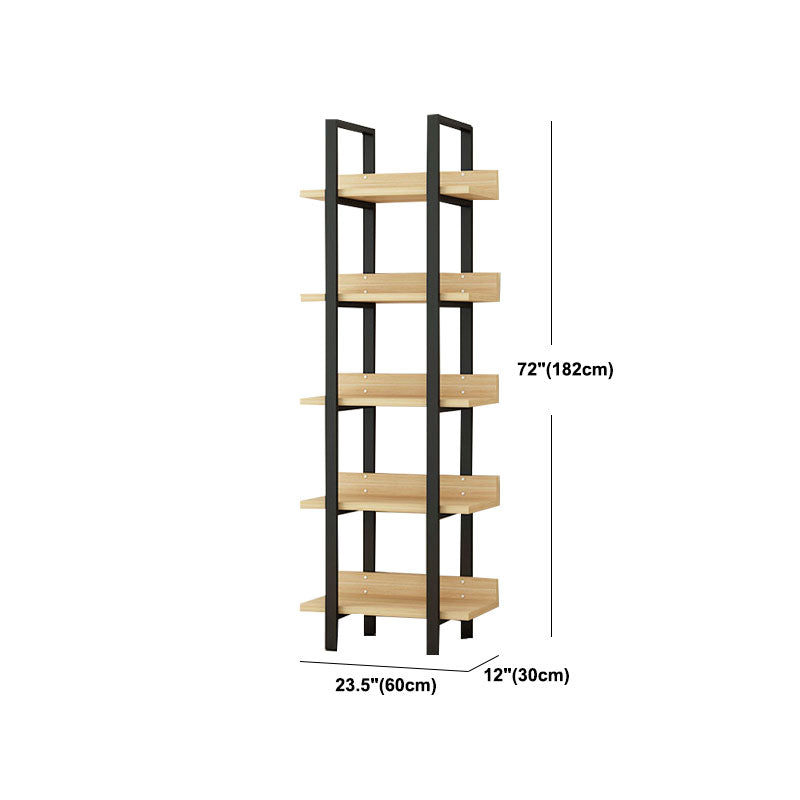 棚付きの現代的な金属と木製の本棚オープンシェルフ本棚