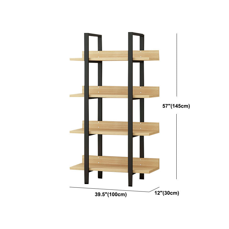 棚付きの現代的な金属と木製の本棚オープンシェルフ本棚