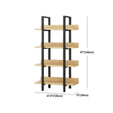 棚付きの現代的な金属と木製の本棚オープンシェルフ本棚