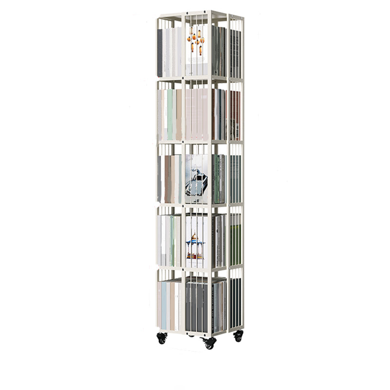 Bookcase di libreria in metallo moderno standard chiuso in brunish