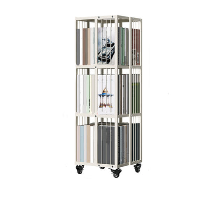 Bookcase di libreria in metallo moderno standard chiuso in brunish