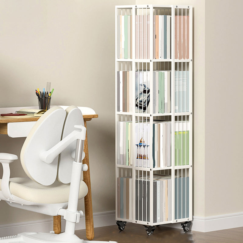 Bookcase di libreria in metallo moderno standard chiuso in brunish