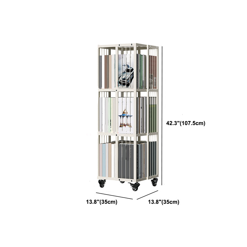 Bookcase di libreria in metallo moderno standard chiuso in brunish
