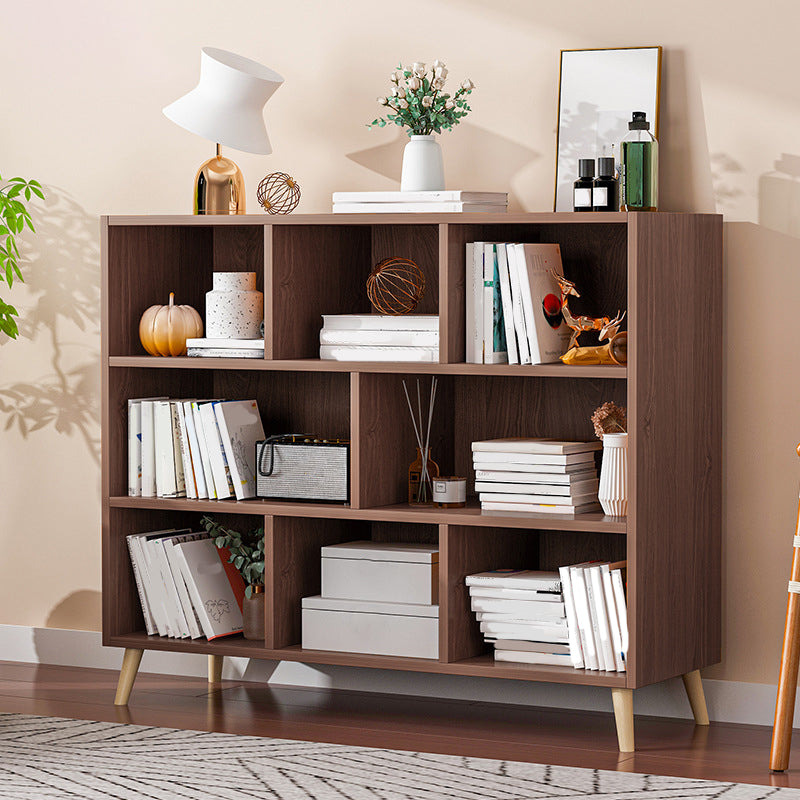 Estante de libros de madera de ingeniería moderna estante de estantería de espalda cerrada para sala de estudio