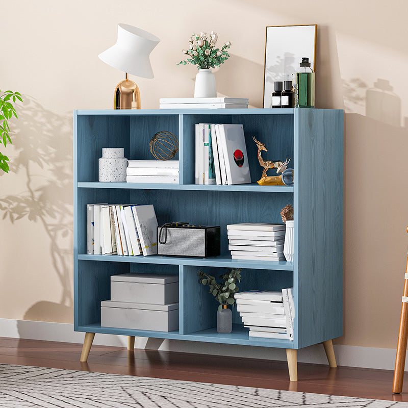 Estante de libros de madera de ingeniería moderna estante de estantería de espalda cerrada para sala de estudio