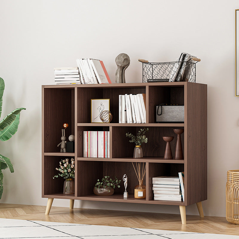 Estante de libros de madera de ingeniería moderna estante de estantería de espalda cerrada para sala de estudio