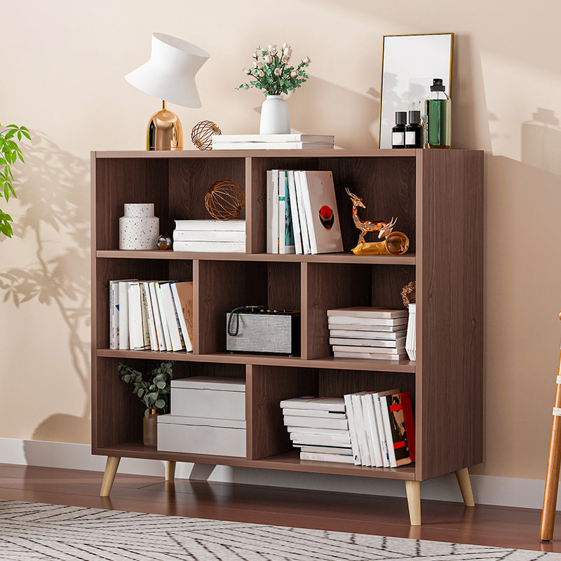 Estante de libros de madera de ingeniería moderna estante de estantería de espalda cerrada para sala de estudio