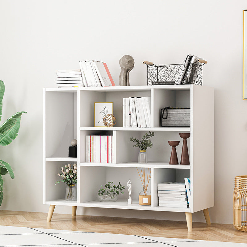 Estante de libros de madera de ingeniería moderna estante de estantería de espalda cerrada para sala de estudio