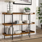 Modern Solid Wood Bookshelf Brown Etagere Open plank Verticale boekenkast