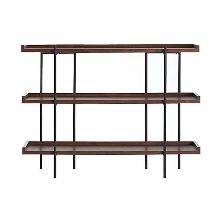 Modern Solid Wood Bookshelf Brown Etagere Open plank Verticale boekenkast
