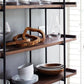 Modern Solid Wood Bookshelf Brown Etagere Open plank Verticale boekenkast
