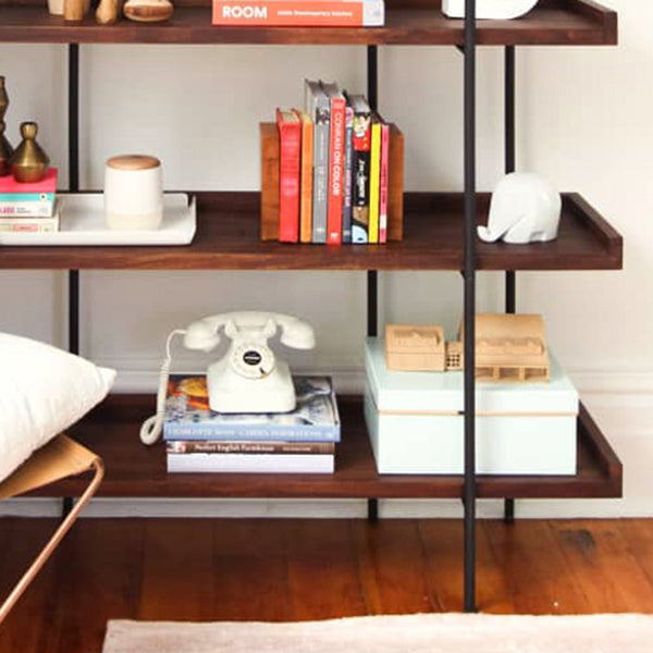 Modern Solid Wood Bookshelf Brown Etagere Open plank Verticale boekenkast