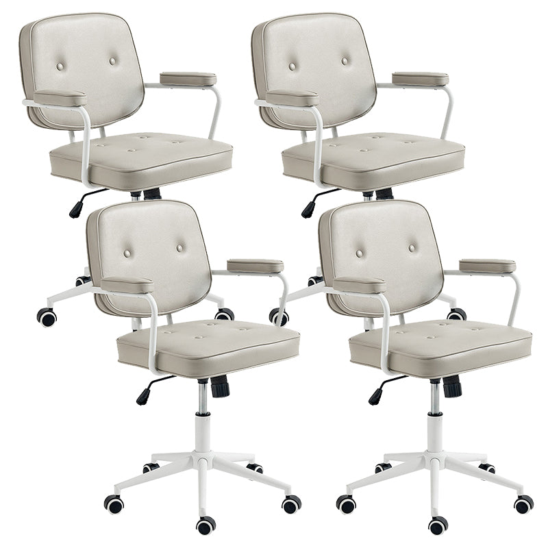 Silla de oficina de oficina de armas fija moderna silla de oficina de cuero