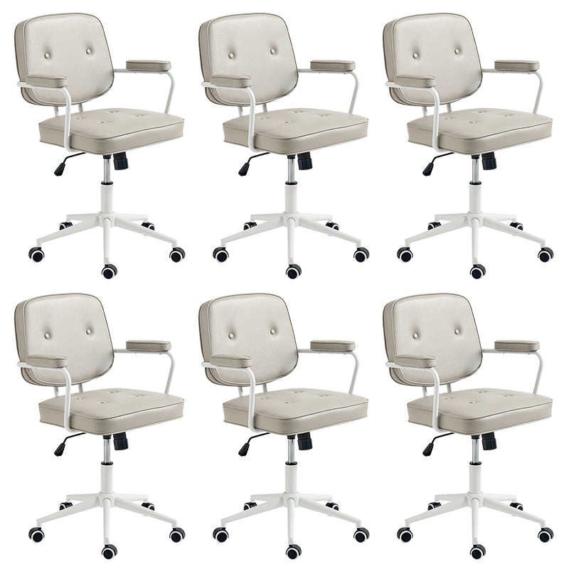 Silla de oficina de oficina de armas fija moderna silla de oficina de cuero