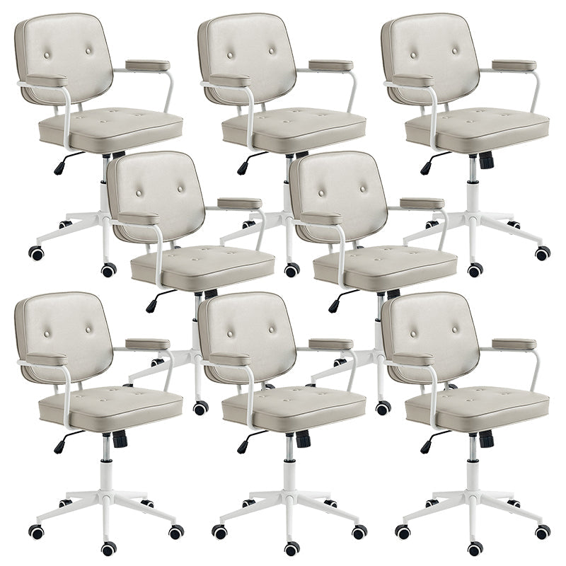 Silla de oficina de oficina de armas fija moderna silla de oficina de cuero