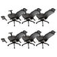 Ergonomic Mesh Task Chair Adjustable Arms with Footrest Office Chair Black 6 Piece Set With Footrest Clearhalo 'furn' 'furn_office_chair' 'Furniture' 'Office Chairs' 'Office Furniture' 'office_chair' 5801162