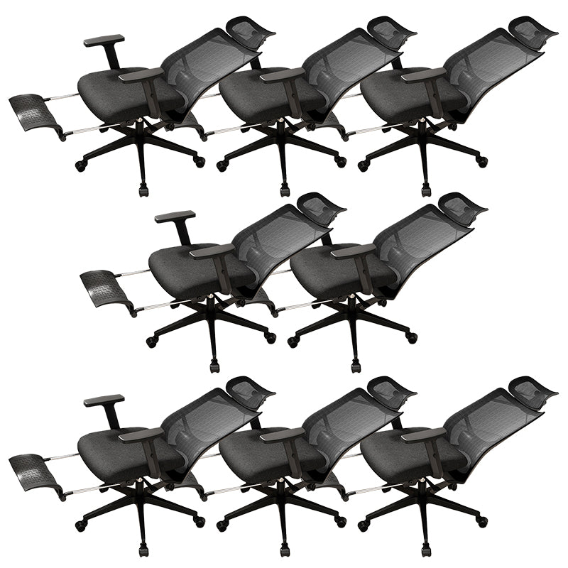 Ergonomic Mesh Task Chair Adjustable Arms with Footrest Office Chair Black 8 Piece Set With Footrest Clearhalo 'furn' 'furn_office_chair' 'Furniture' 'Office Chairs' 'Office Furniture' 'office_chair' 5801165