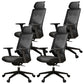 Ergonomic Mesh Task Chair Adjustable Arms with Footrest Office Chair Black 4 Piece Set Without Footrest Clearhalo 'furn' 'furn_office_chair' 'Furniture' 'Office Chairs' 'Office Furniture' 'office_chair' 5801170