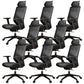 Ergonomic Mesh Task Chair Adjustable Arms with Footrest Office Chair Black 8 Piece Set Without Footrest Clearhalo 'furn' 'furn_office_chair' 'Furniture' 'Office Chairs' 'Office Furniture' 'office_chair' 5801175