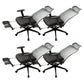 Ergonomic Mesh Task Chair Adjustable Arms with Footrest Office Chair Grey 4 Piece Set With Footrest Clearhalo 'furn' 'furn_office_chair' 'Furniture' 'Office Chairs' 'Office Furniture' 'office_chair' 5801181