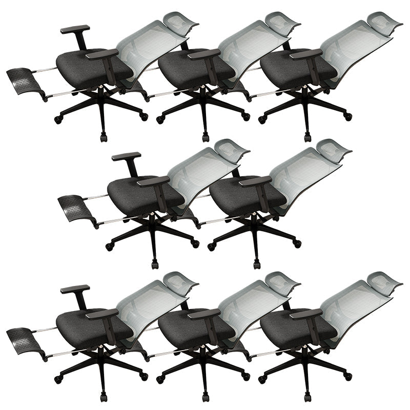 Ergonomic Mesh Task Chair Adjustable Arms with Footrest Office Chair Grey 8 Piece Set With Footrest Clearhalo 'furn' 'furn_office_chair' 'Furniture' 'Office Chairs' 'Office Furniture' 'office_chair' 5801183