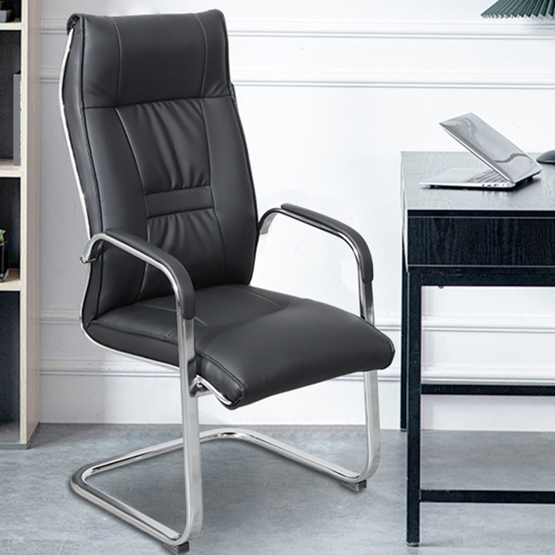 Chaise de bureau à armes fixes moderne chaise de jeu ergonomique en cuir