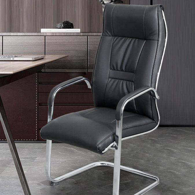 Chaise de bureau à armes fixes moderne chaise de jeu ergonomique en cuir