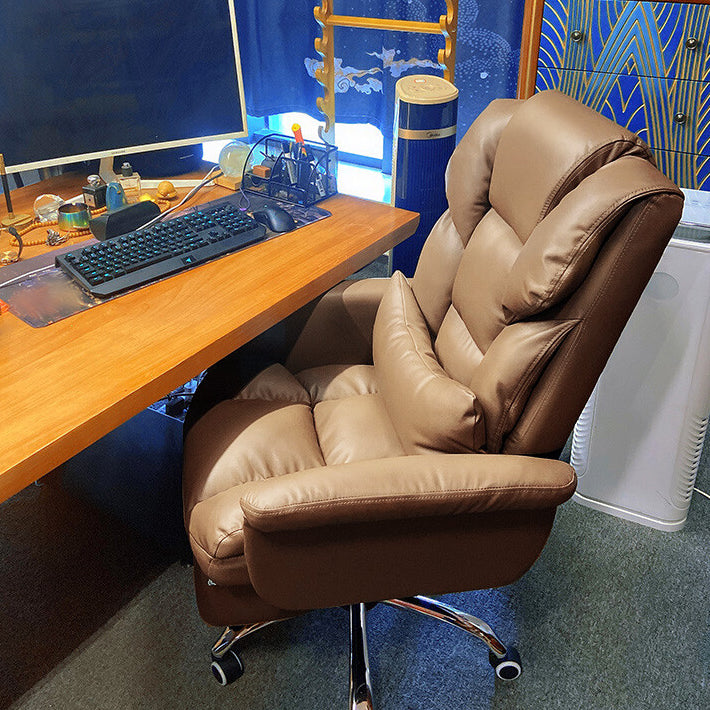 High Back Office Chair Faux Leather Upholstered Managers Chair Clearhalo 'furn' 'furn_office_chair' 'Furniture' 'Office Chairs' 'Office Furniture' 'office_chair' 5801288